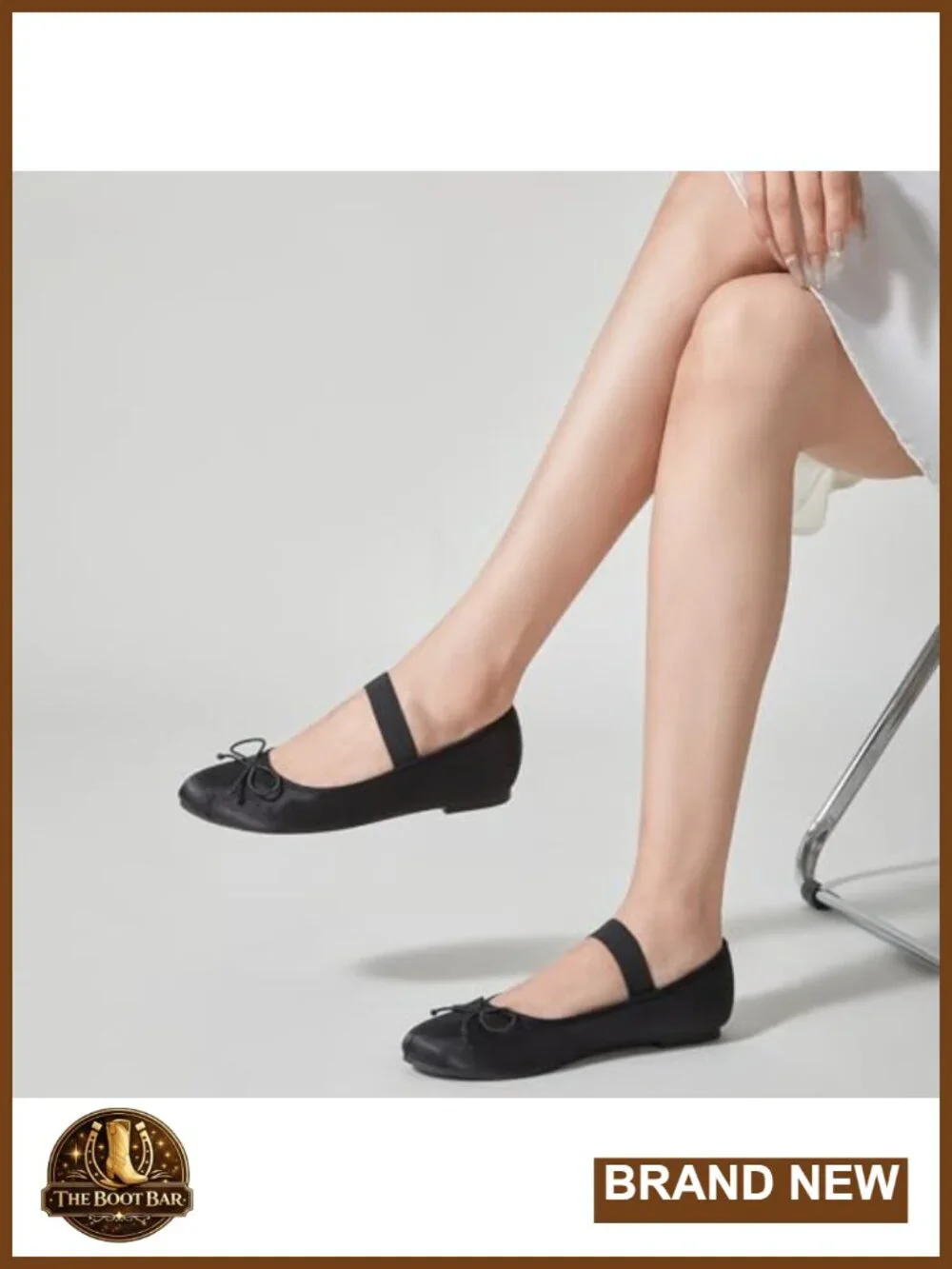 Silk Ballet Flats for Women Mary Jane Shoes Bowknot Elastic Strap Comfortable